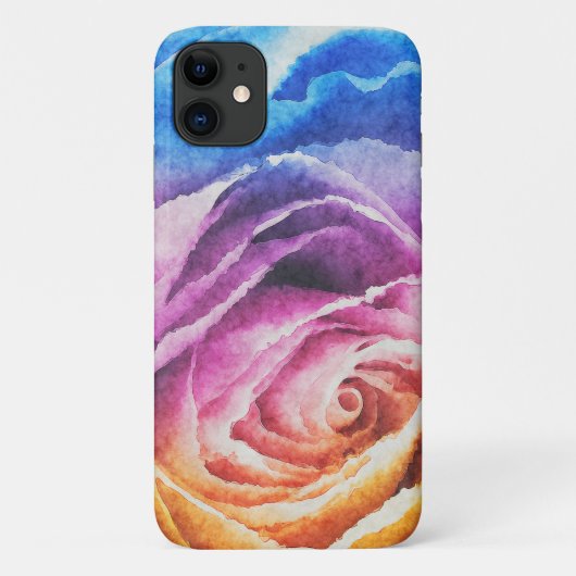 Coques Case-Mate iPhone Rose arc-en-ciel aquarelle (Dos)