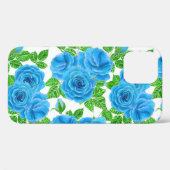 Coques Case-Mate iPhone Rose bleu aquarelle motif transparent (Verso (horizontal))