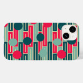 Coques Case-Mate iPhone Rose, Bleu clair, Rectangles Turquoises et cercles (Verso (horizontal))
