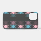 Coques Case-Mate iPhone rose bleu et gris géométrique (Verso (horizontal))