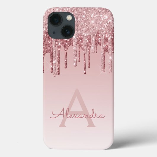 Coques Case-Mate iPhone Rose Bleu - Rose Parties scintillant Or Étincelle  (Verso)