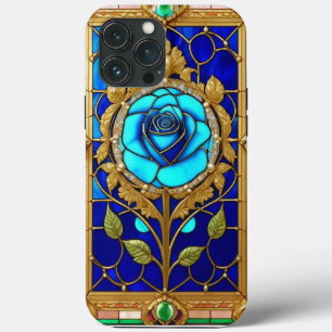 Case-Mate iPhone Case Rose Bleue Dorée dans un Cadre Décoratif