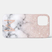 Coques Case-Mate iPhone Rose brillant Parties scintillant or  Marbre Ombre (Verso (horizontal))