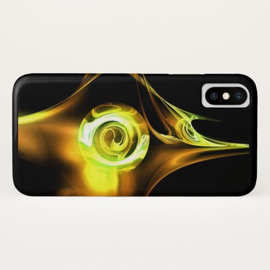 Coques Case-Mate iPhone Rose BROWN JAUNE FRACTAL BLANC (Dos (Horizontal))