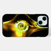 Coques Case-Mate iPhone Rose BROWN JAUNE FRACTAL BLANC (Verso (horizontal))
