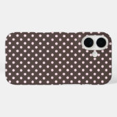 Coques Case-Mate iPhone Rose & Brown Polka Dot mignon Aesthétique tendance (Verso (horizontal))