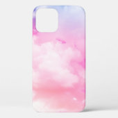 Coques Case-Mate iPhone rose, calme, bleu, nuages et ciel jaunes. Abstrait (Verso)