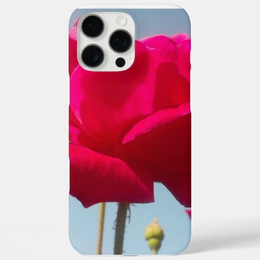 Coques Case-Mate iPhone Rose Céleste | Belle Fleur Rouge sur Fond Bleu (Verso)