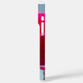 Coques Case-Mate iPhone Rose Céleste | Belle Fleur Rouge sur Fond Bleu (Verso / Gauche)