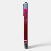 Coques Case-Mate iPhone Rose Céleste | Belle Fleur Rouge sur Fond Bleu (Verso / Gauche)