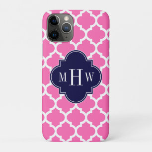 Case-Mate iPhone Case Rose Chaud#2 Blanc Marocain #5 Navy 3 Monogramme I