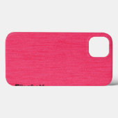 Coques Case-Mate iPhone Rose chaud clair avec Monogramme de grain de bois (Verso (horizontal))