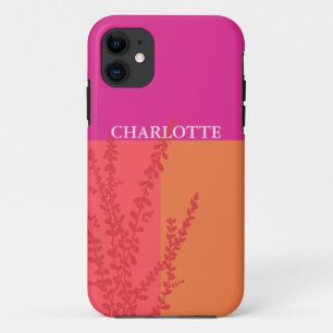 Case-Mate iPhone Case Rose Chaud Et Feuilles De Verdure Personnalisées