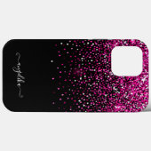 Coques Case-Mate iPhone Rose Chaud Faux Brillant Bokeh (Verso (horizontal))