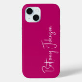 Coques Case-Mate iPhone Rose chaud monogramme (Verso)