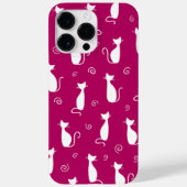 COQUES Case-Mate iPhone ROSE CHAUDE AVEC MOTIF CHAT SITTING BLANC (Verso)