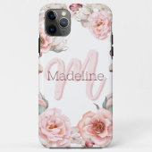 Coques Case-Mate iPhone Rose d'aquarelle Wreath personnalisée | BLANCHE (Dos)