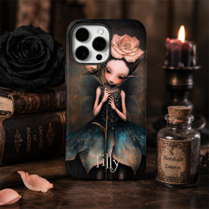 Coques iPhone 16 Pro Max Rose Dark Fairycore Art Fantastique Personnalisé