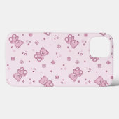 Coques Case-Mate iPhone Rose d'arrière - plan de nounours (Verso (horizontal))