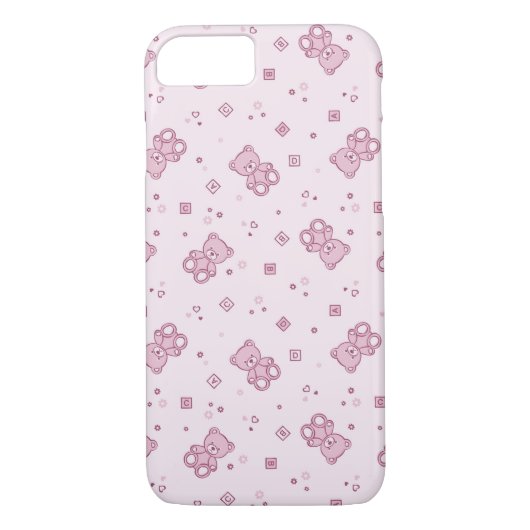 Coques Case-Mate iPhone Rose d'arrière - plan de nounours (Dos)