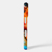 Coques Case-Mate iPhone Rose d'art abstrait orange rouille (Verso / Droite)