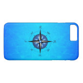 Coques Case-Mate iPhone Rose de boussole bleu (Dos (Horizontal))