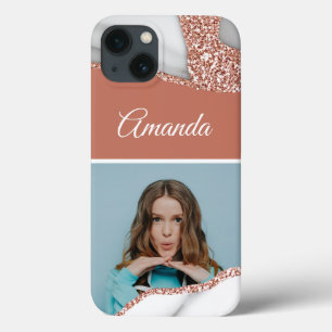 Case-Mate iPhone Case Rose de glamour Parties scintillant or Marbre phot