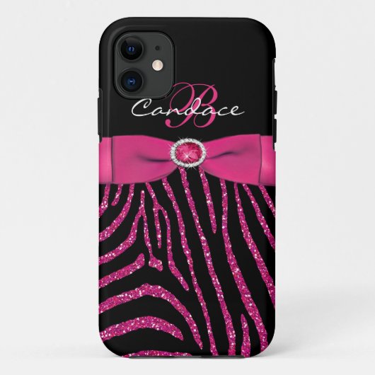 Coques Case-Mate iPhone Rose de monogramme, caisse noire de l'iPhone 5 de (Dos)
