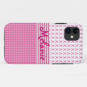 Coques Case-Mate iPhone Rose de monogramme d'iPhone de conscience de (Dos (Horizontal))