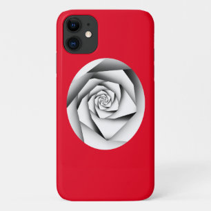 Case-Mate iPhone Case Rose de style géométrique couleur argent sur rouge