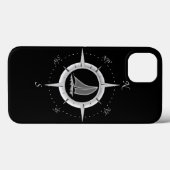 Coques Case-Mate iPhone Rose de voilier et de boussole (Verso (horizontal))