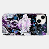 Coques Case-Mate iPhone Rose d'hiver et papillons (Verso (horizontal))