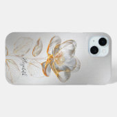 Coques Case-Mate iPhone Rose d'Or Argent Ajouter un nom (Verso (horizontal))