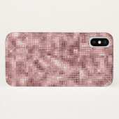 Coques Case-Mate iPhone Rose doré rose scintillant de luxe (Dos (Horizontal))