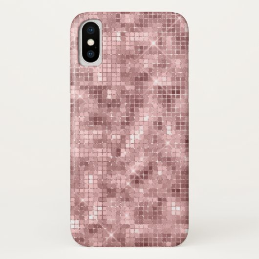 Coques Case-Mate iPhone Rose doré rose scintillant de luxe (Dos)