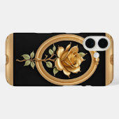 Coques Case-Mate iPhone Rose Dorée Avec Détails Ornés Élégants (Verso (horizontal))