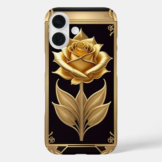 Coques Case-Mate iPhone Rose Dorée Avec Détails Ornés Élégants (Verso)