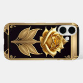 Coques Case-Mate iPhone Rose Dorée Avec Détails Ornés Élégants (Verso (horizontal))