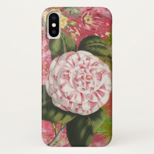 Coque Case-Mate Pour iPhone Rose élégant de collage vintage de camélia