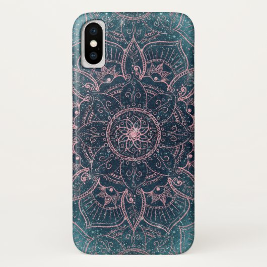 Coques Case-Mate iPhone Rose élégant Gold Mandala Blue Nebula Stars (Dos)