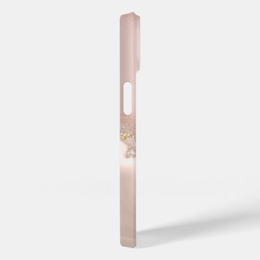 Coques Case-Mate iPhone Rose élégant Marbre Parties scintillant or chic (Verso / Droite)
