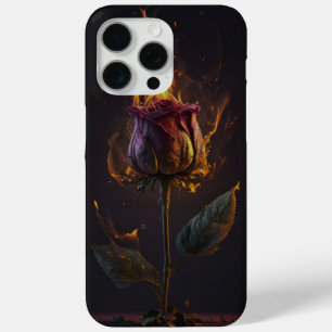 Coque iPhone 15 Pro Max rose en feu