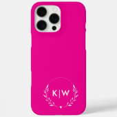Coques Case-Mate iPhone Rose et Blanc | Monogramme Initiales Moderne (Verso)
