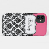 Coques Case-Mate iPhone rose et damassé (Dos (Horizontal))