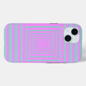Coques Case-Mate iPhone Rose et gris en carrés (Verso (horizontal))