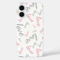 Rose et Gris Romantiques Amour Écriture Cursive