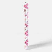 Coques Case-Mate iPhone Rose et motif rouge girly avec initiales (Verso / Gauche)