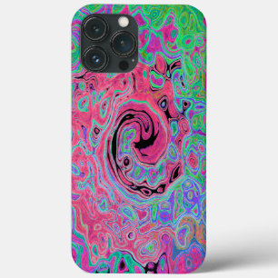 Case-Mate iPhone Case Rose et vert citron tourbillonnant abstrait rétro