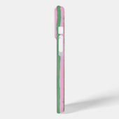 Coques Case-Mate iPhone Rose et vert Prépa rayé Nom personnalisé (Verso / Gauche)