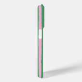 Coques Case-Mate iPhone Rose et vert Prépa rayé Nom personnalisé (Verso / Droite)